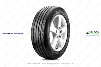 Ficha técnica Continental 205/60r16